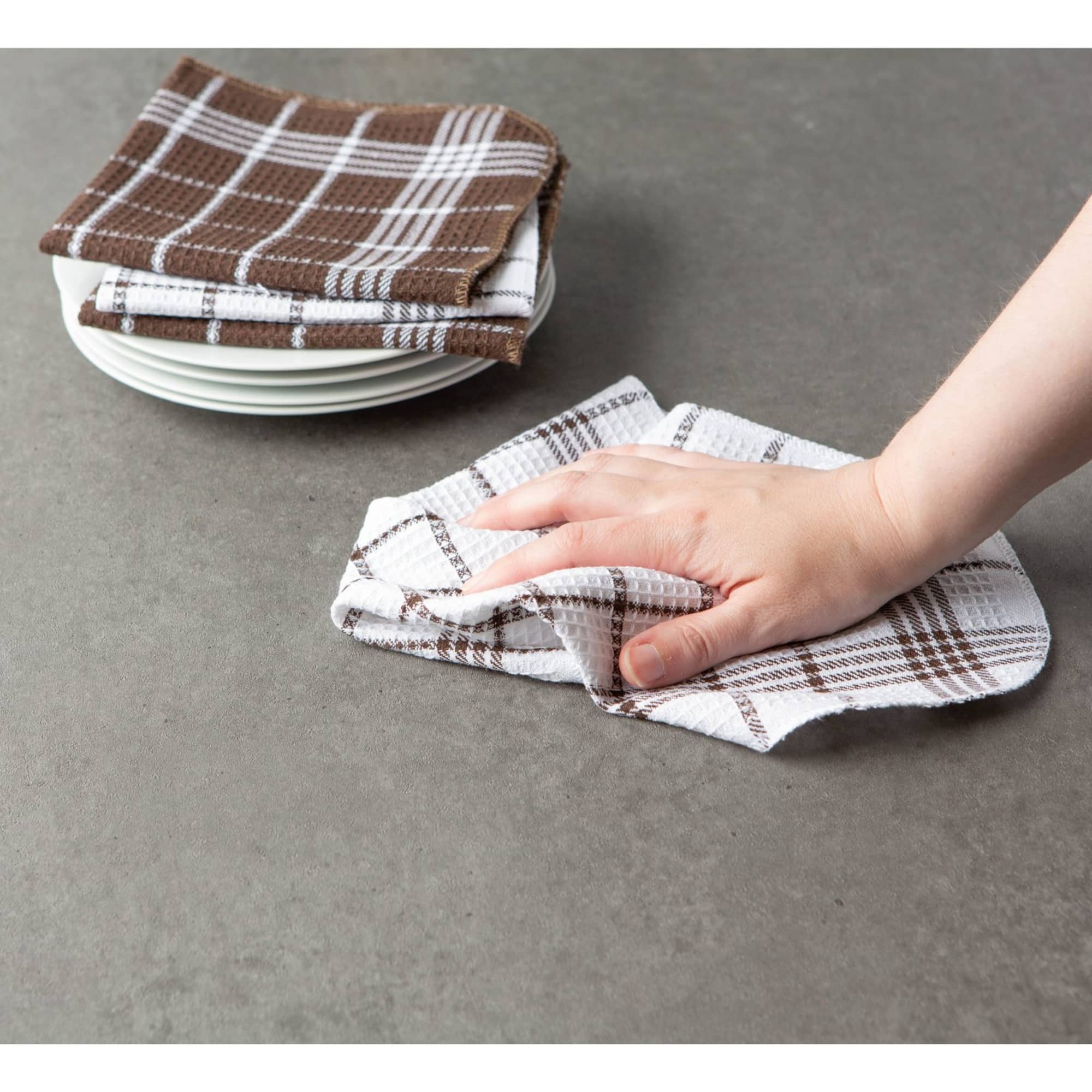 J&M Mocha Waffle Weave Dishcloth, 12ct.